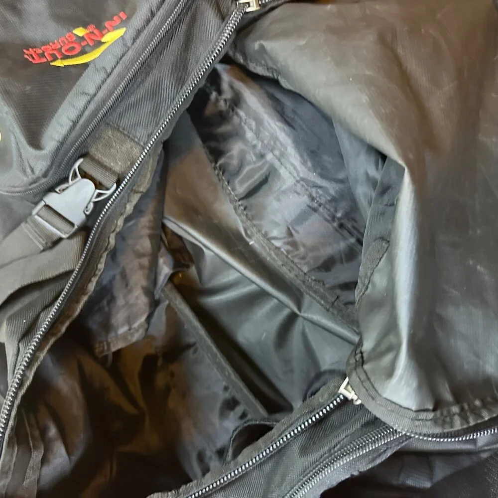 In-N-Out Burger Black Gym Duffel Bag W/ Multiple Zippered Pockets & Adjustable S